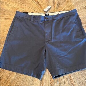 NWT J.Crew Men’s navy blue shorts cotton chino flat front Re-imagined classic